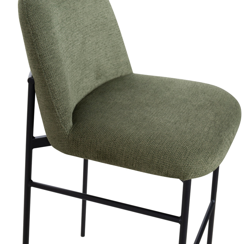 ERIK BAR CHAIR W/ BLACK METAL FRAME- GREEN (2 PER CARTON)