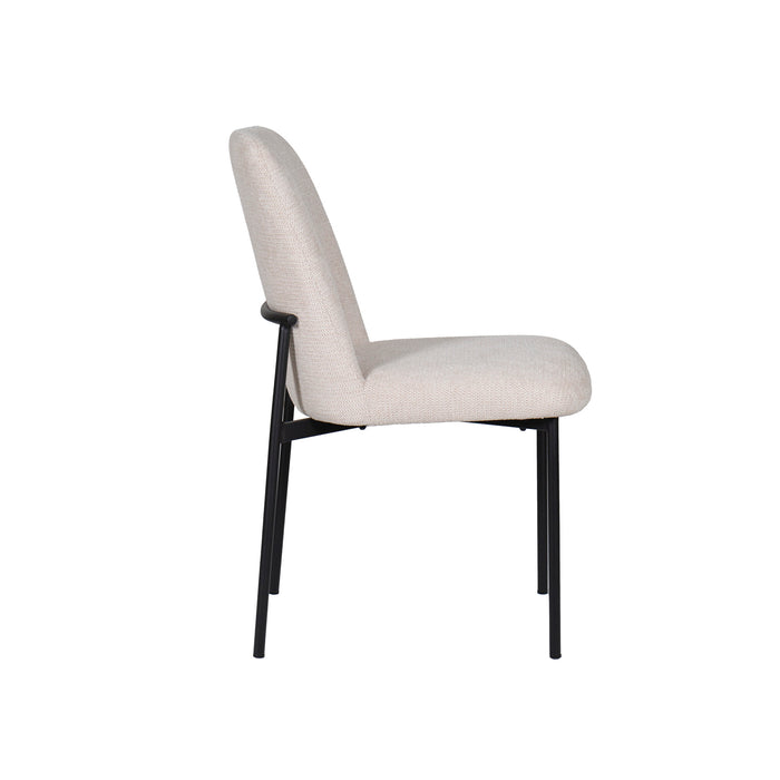 ERIK SIDE CHAIR W/ BLACK METAL FRAME -BEIGE (2 PER CARTON)