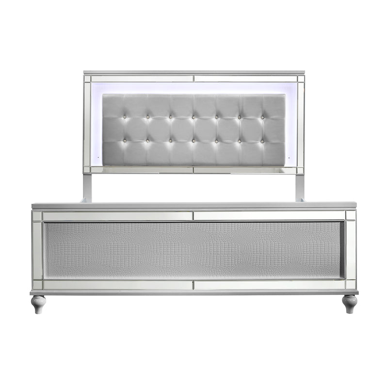 VALENTINO 6/6 EK BED - SILVER