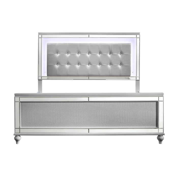 VALENTINO 6/6 EK BED - SILVER