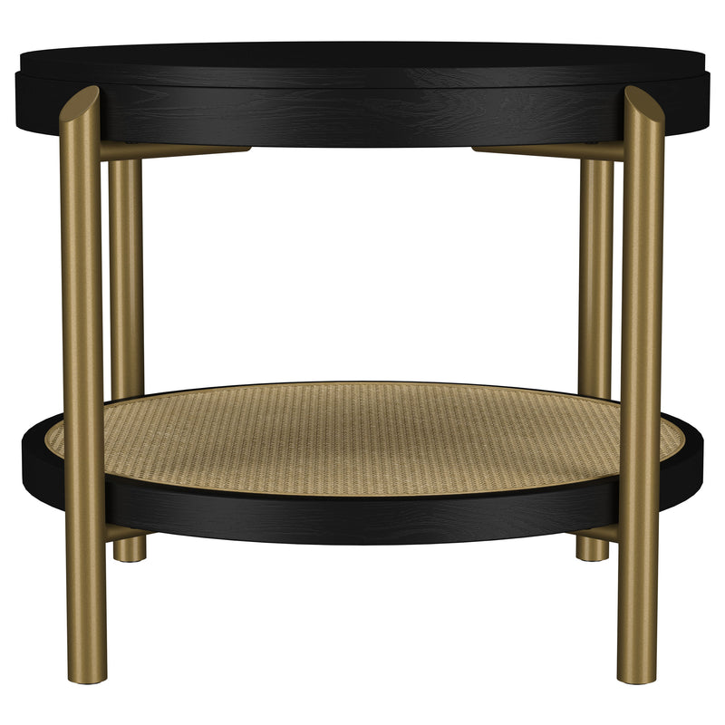 Arini 2-piece Round Coffee and End Table Set Black