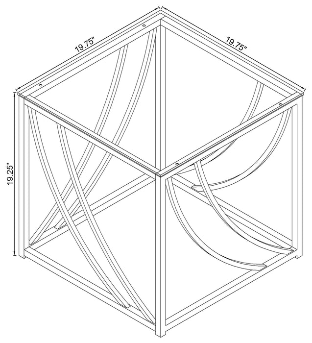 Lille 3-piece Glass Top Coffee And End Table Set Chrome