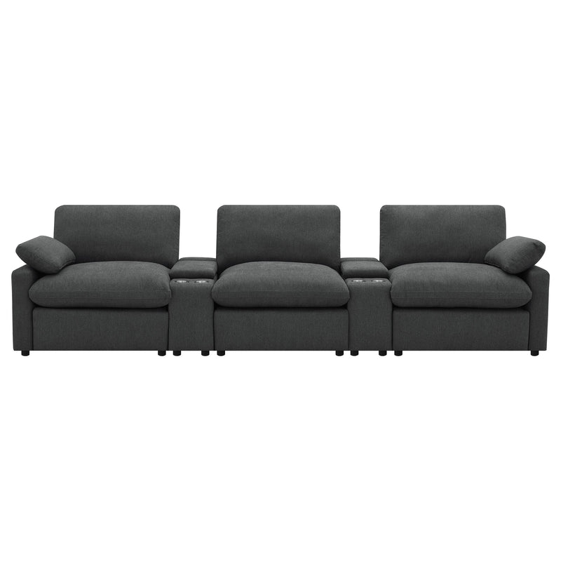 Collins 5-Piece Power Reclining Home Theater Seating Dark Grey