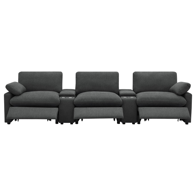 Collins 5-Piece Power Reclining Home Theater Seating Dark Grey