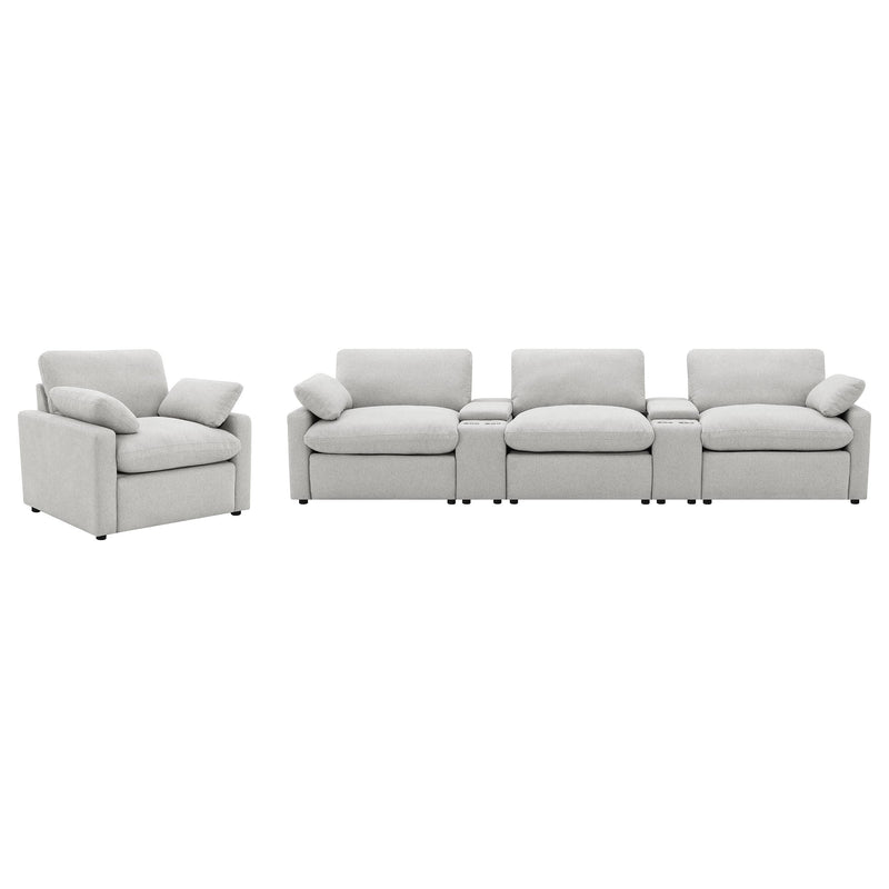 Collins 5-Piece Power Reclining Home Theater Seating Grey