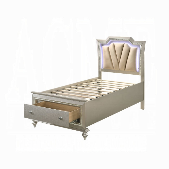 Kaitlyn Twin Bed W/Led & Storage