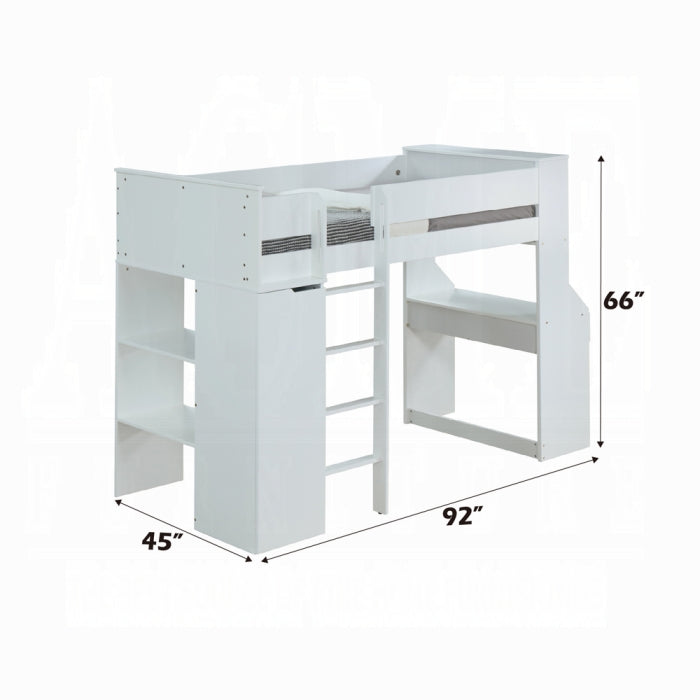 Ragna Twin Loft Bed W/Desk & Wardrobe