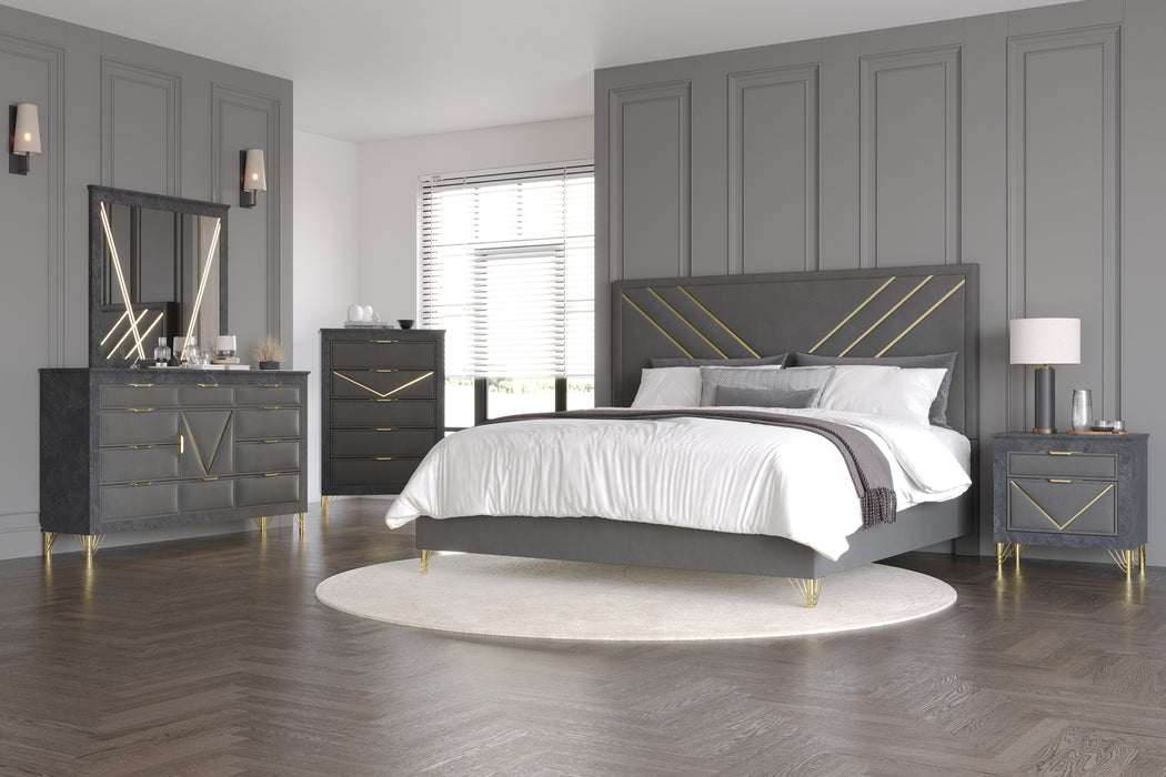 SYMMETRY 2 DRAWER NIGHTSTAND-CHARCOAL