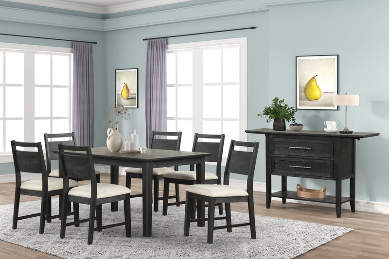 SABLE CREST 5 PIECE RECTANGLE DINING TABLE & 4 CHAIRS-BLACK
