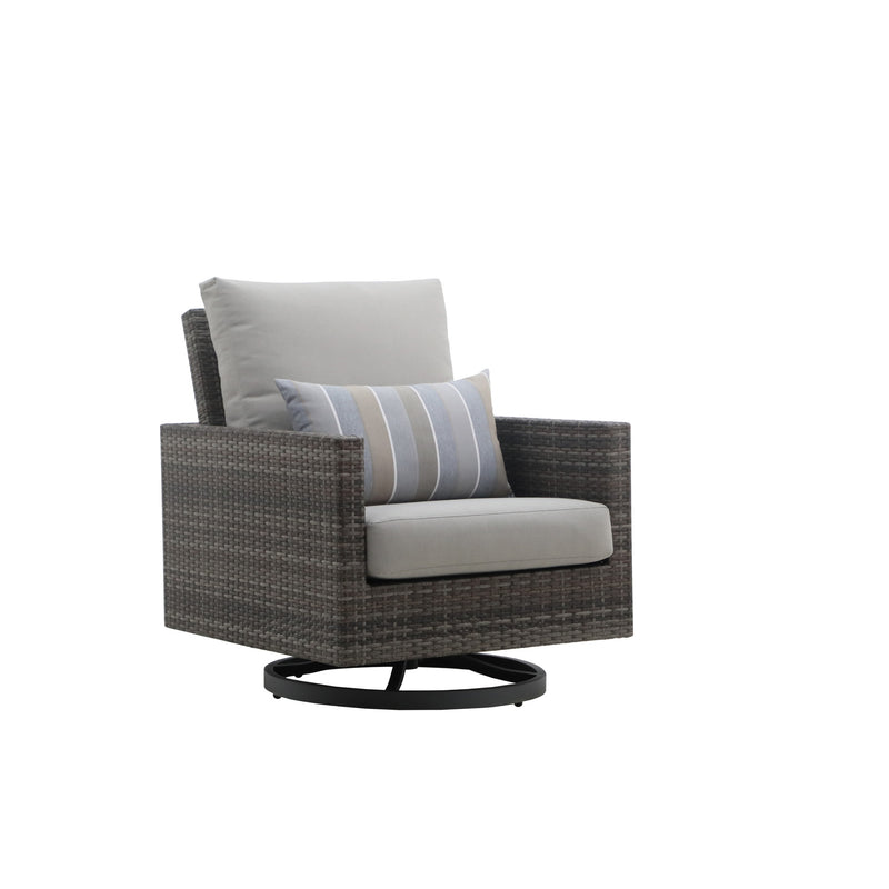 BUNGALOW PATIO SWIVEL CLUB CHAIR W/ACCENT PILLOW (2 PER CARTO