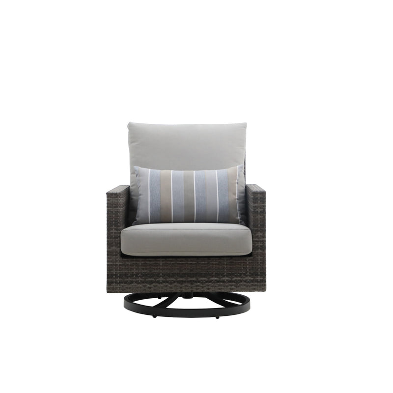 BUNGALOW PATIO SWIVEL CLUB CHAIR W/ACCENT PILLOW (2 PER CARTO
