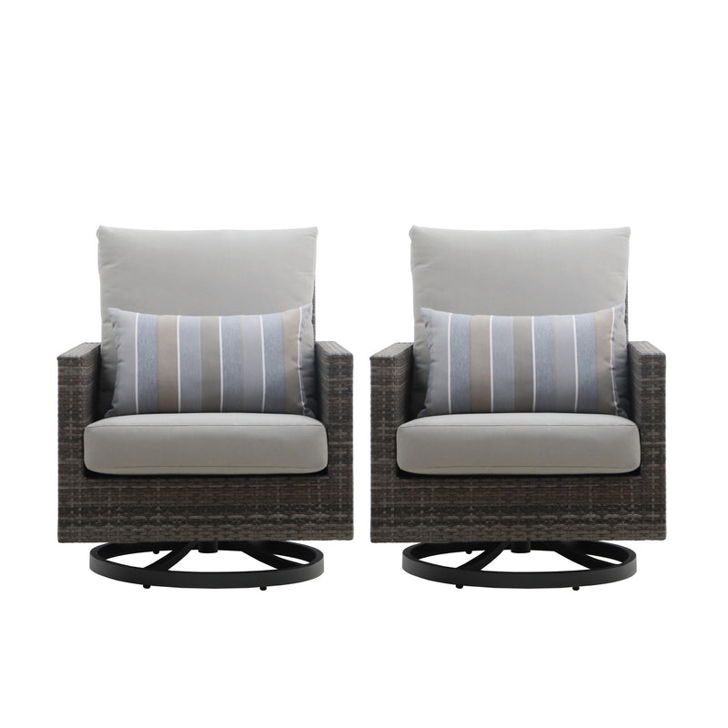 BUNGALOW PATIO SWIVEL CLUB CHAIR W/ACCENT PILLOW (2 PER CARTO