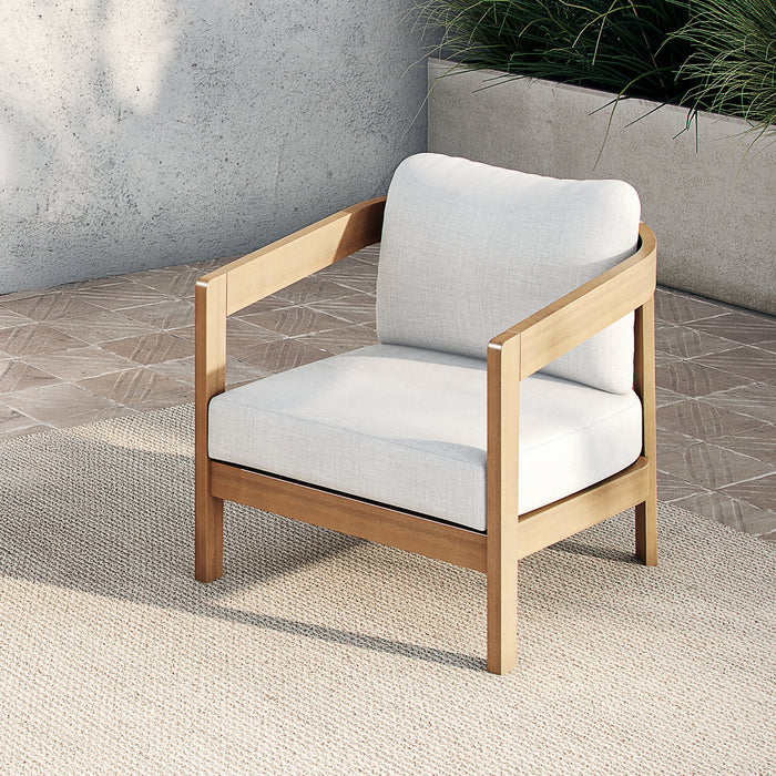 WESLEY PATIO CLUB CHAIR W/ WHITE CUSHION