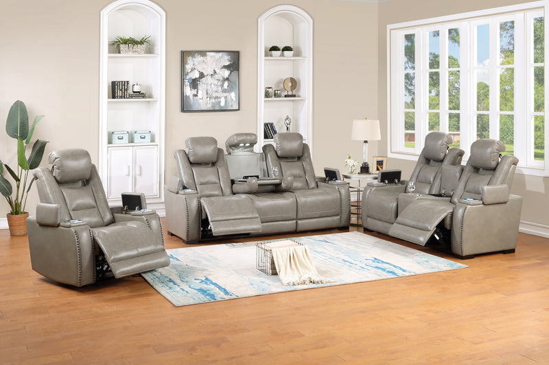 BRECKENRIDGE II GLIDER RECLINER W/ PWR FR & HR-LT GRAY