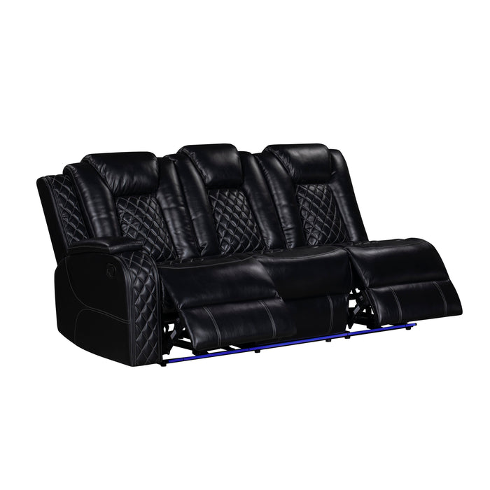 ORION II  LAF SOFA W/DUAL RECLINER-BLACK