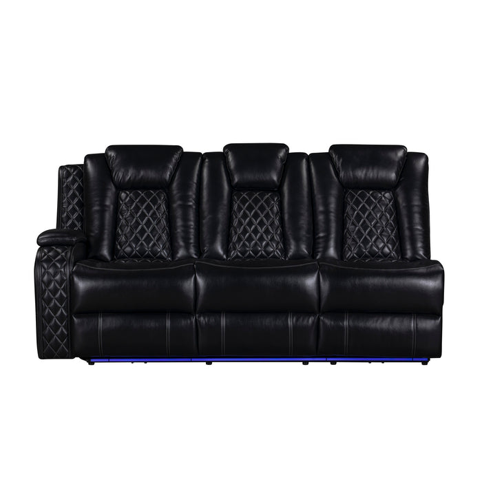 ORION II  LAF SOFA W/DUAL RECLINER-BLACK