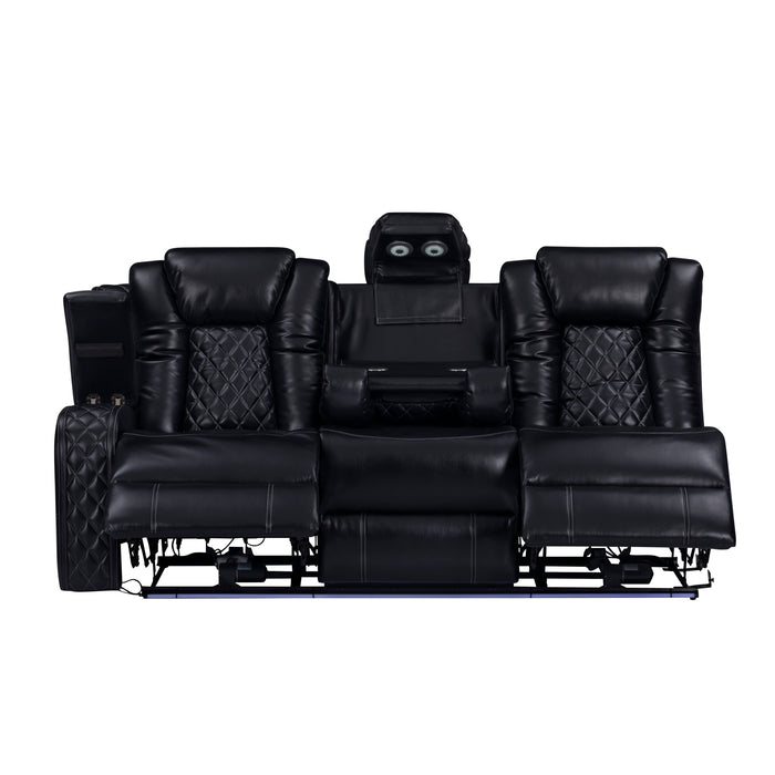 ORION II  LAF SOFA W/DUAL RECLINER-BLACK