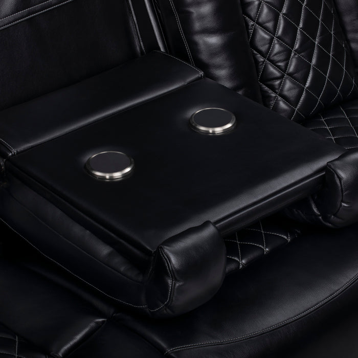 ORION II  LAF SOFA W/DUAL RECLINER-BLACK