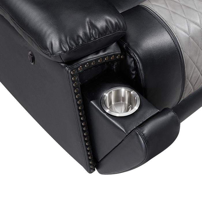 NIKKO  SOFA W/PWR FR-BLACK/GRAY