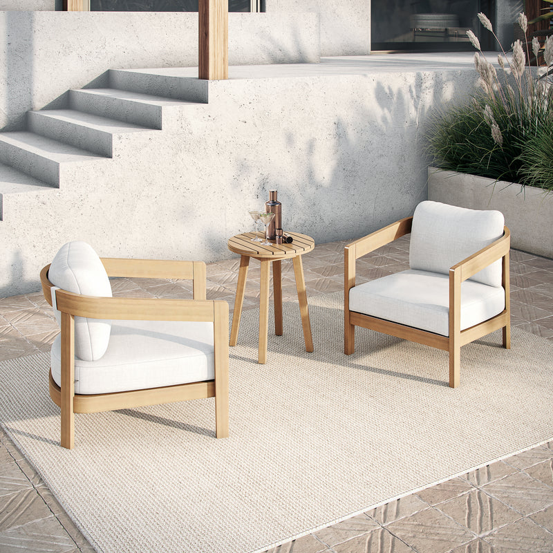 WESLEY OUTDOOR - 3 PCS (2CH,END TABLE)  - WHITE