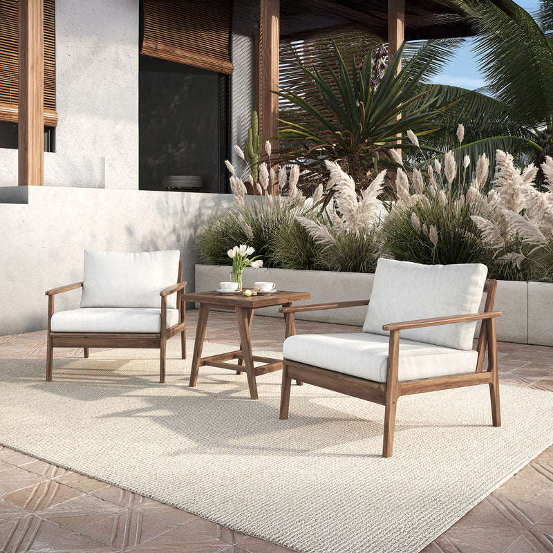 ASHTON OUTDOOR - 3PCS SET (2CH,END TABLE) - NATURAL