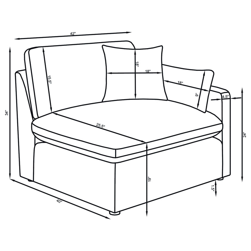 Hobson 5-piece Upholstered Modular Sectional Sofa Ivory