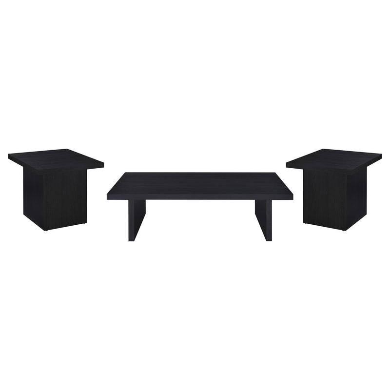 Max 3-piece Rectangular Coffee and End Table Set Black