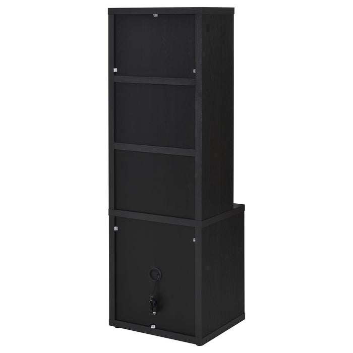 Westpark 3-shelf Bookcase USB and Lockable Drawer Black
