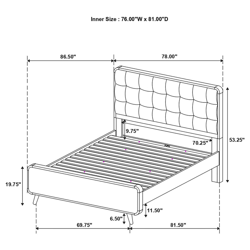 Robyn Wood Eastern King Platform Bed Light Ash