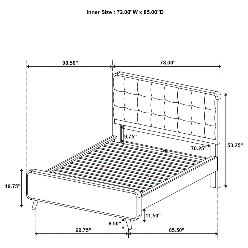 Robyn Wood California King Platform Bed Light Ash