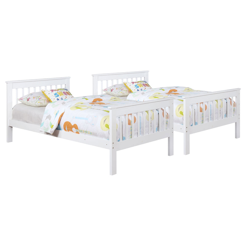 Chapman Wood Twin Over Twin Bunk Bed with Mattress White