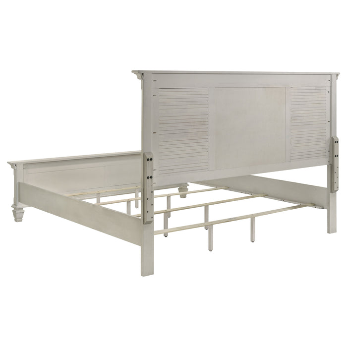 Franco Wood Eastern King Panel Bed Distressed White