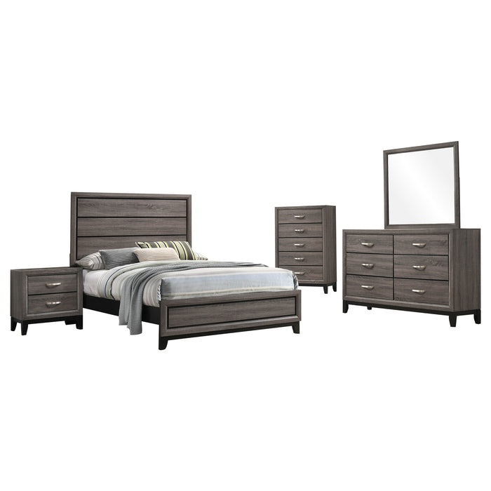 Watson Five-piece Full Bedroom Set Grey Oak