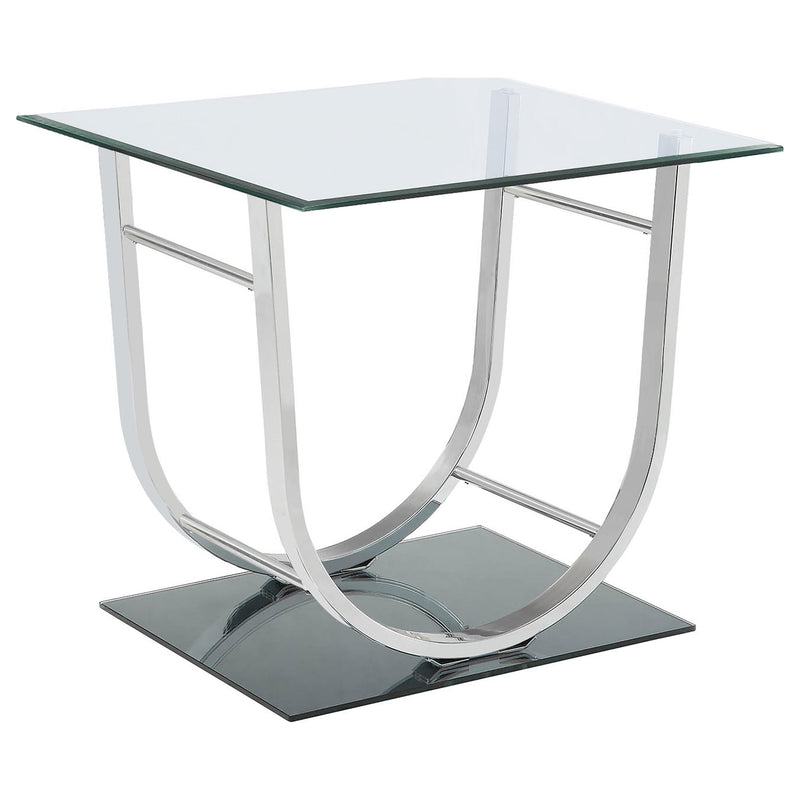 Danville 3-piece Glass Top Coffee and End Table Set Chrome