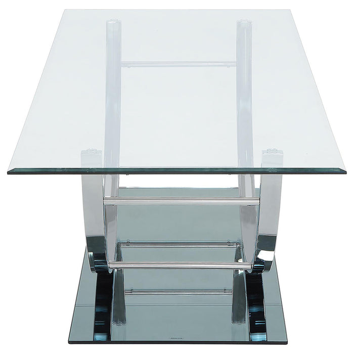 Danville 3-piece Glass Top Coffee and End Table Set Chrome