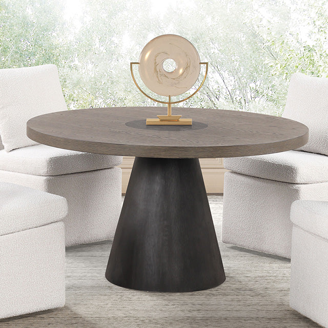 Broager - 5 Pc Dining Table Set (Light Gray Swivel Chairs)