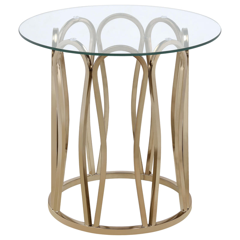 Monett 2-piece Coffee and End Table Set Chocolate Chrome