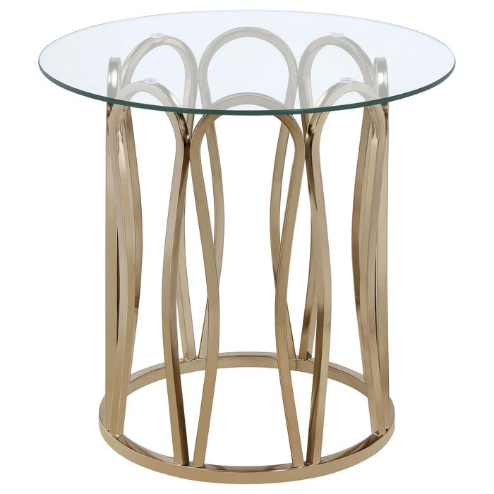 Monett 3-piece Coffee and End Table Set Chocolate Chrome