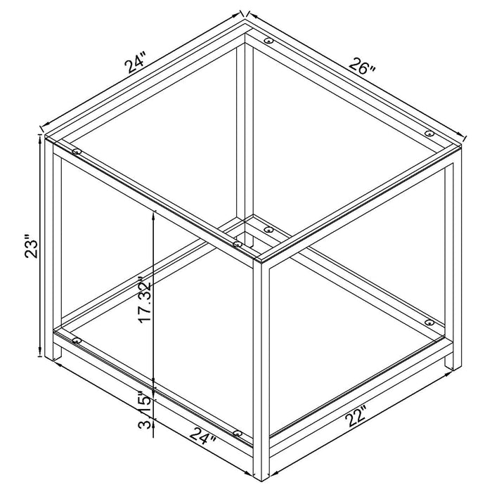 Trini 2-piece Coffee and End Table Set Black Nickel
