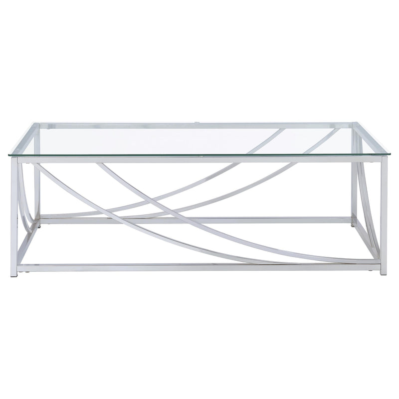 Lille 2-piece Glass Top Coffee And End Table Set Chrome