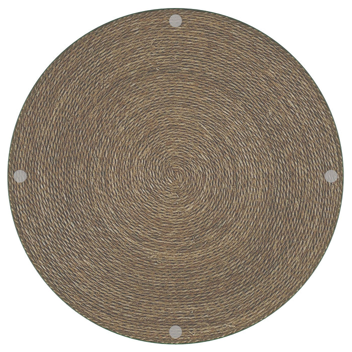 Halden Round Woven Seagrass Accent Side Table Light Brown