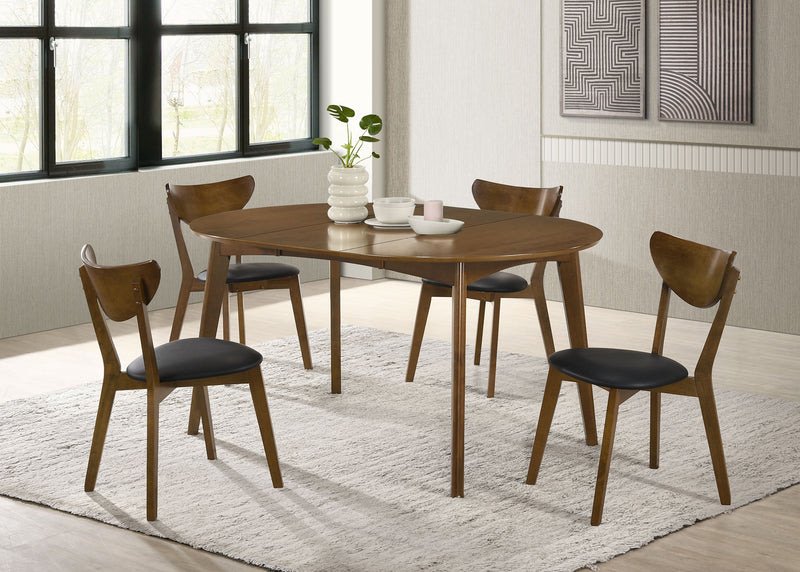 Jedda Oval 60-inch Extension Leaf Dining Table Dark Walnut