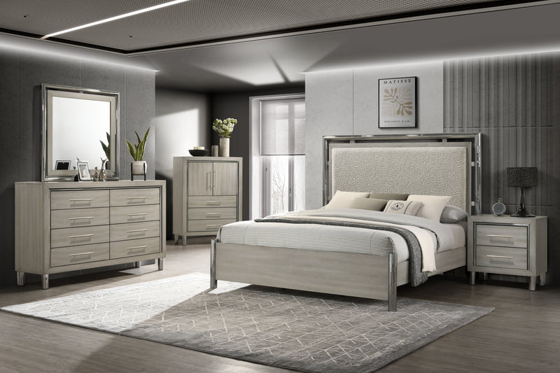 LENNOX DOOR CHEST WITH LED LIGHT-GRAY