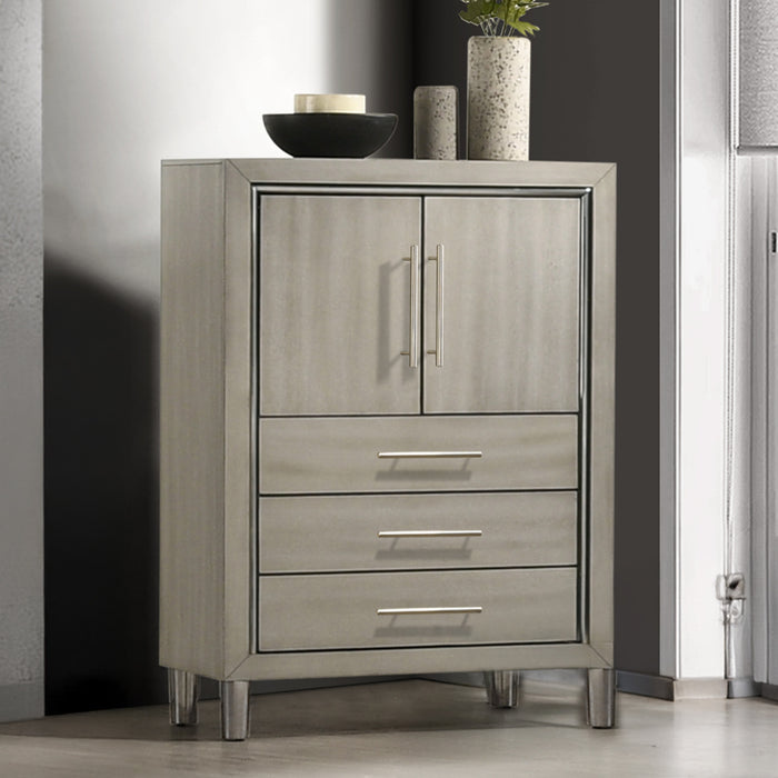 LENNOX DOOR CHEST W/SHOE STORAGE & LED LIGHT-GRAY