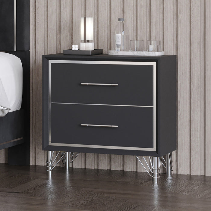 AVA 2 DRAWER NIGHTSTAND-EBONY