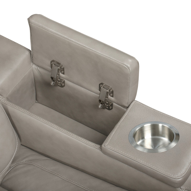 BRECKENRIDGE II CONSOLE LOVESEAT W/ DUAL RECLINERS-LT GRAY