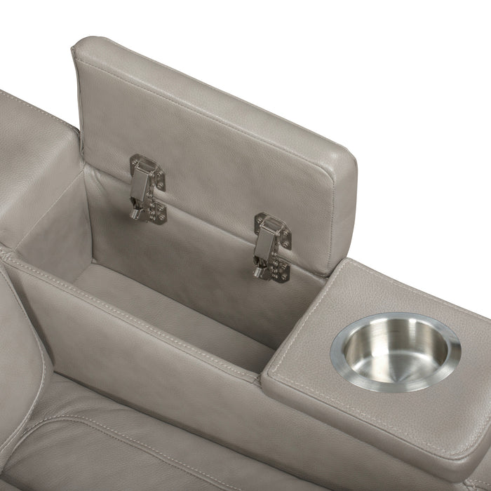BRECKENRIDGE II CONSOLE LOVESEAT W/ DUAL RECLINERS-LT GRAY