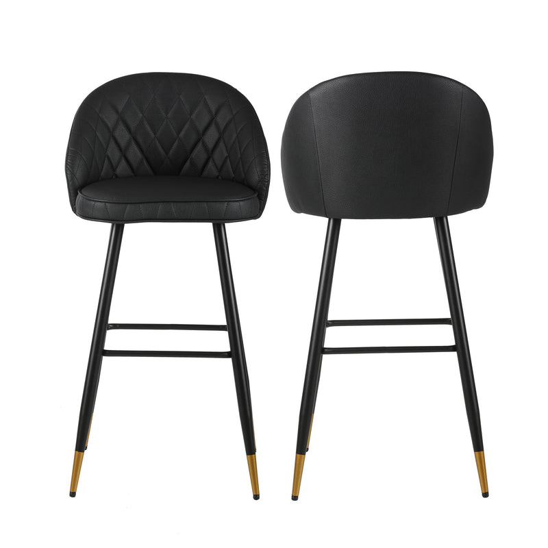 OLIVER BLACK VEGAN LEATHER BAR CHAIR (2 PER CARTON)