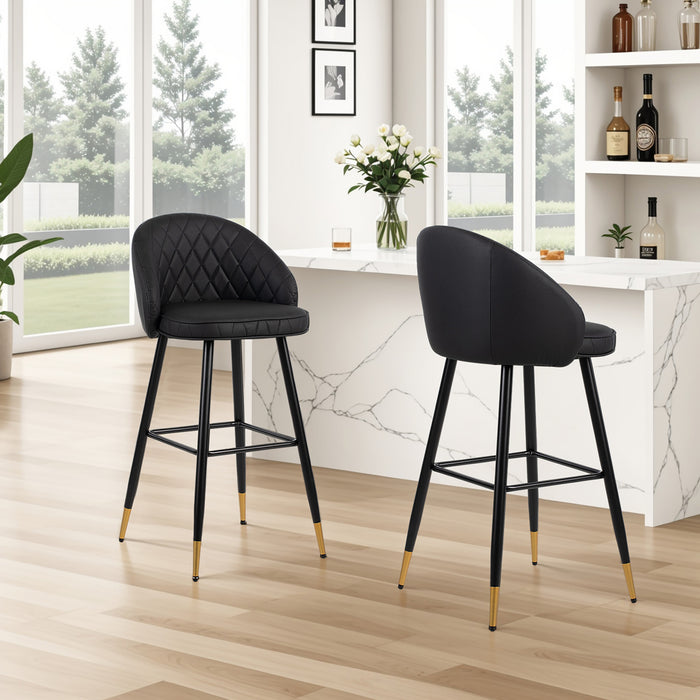 OLIVER BLACK VEGAN LEATHER BAR CHAIR (2 PER CARTON)