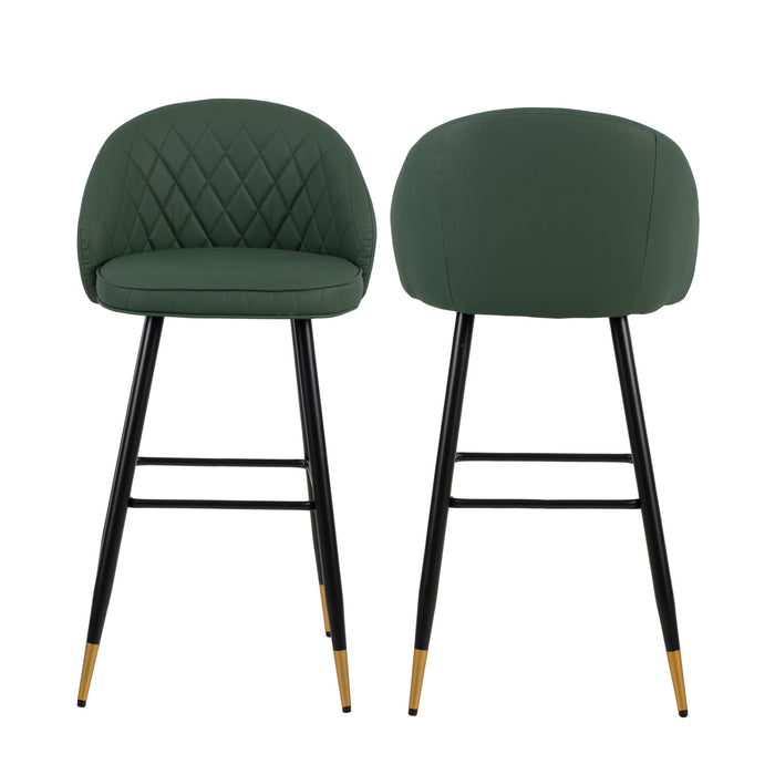 OLIVER GREEN VEGAN LEATHER BAR CHAIR (2 PER CARTON)